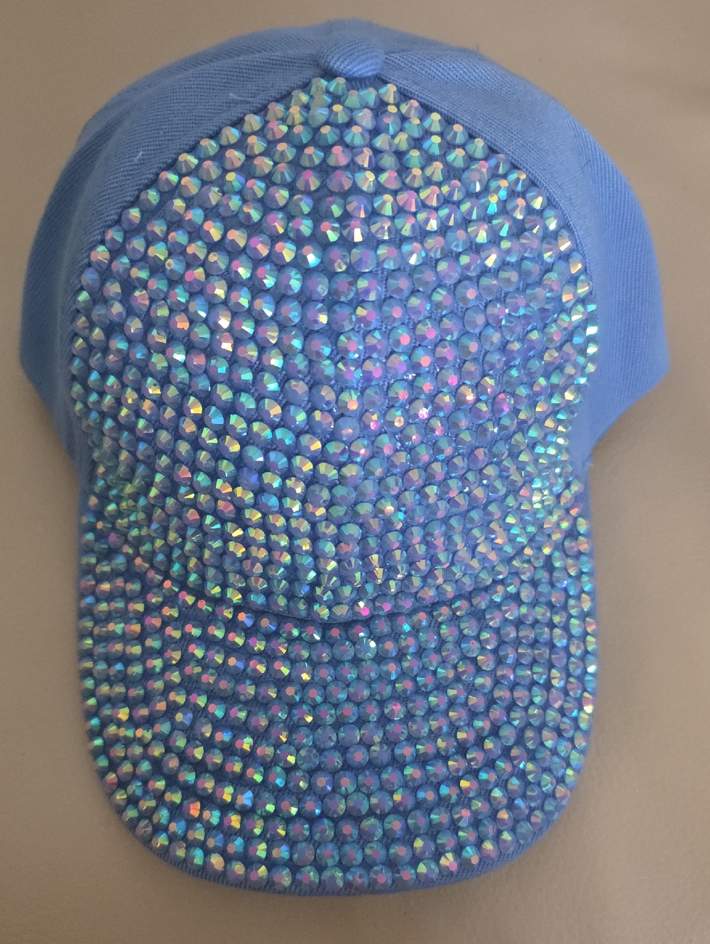 Sparkling Blue Rhinestone Baseball Cap